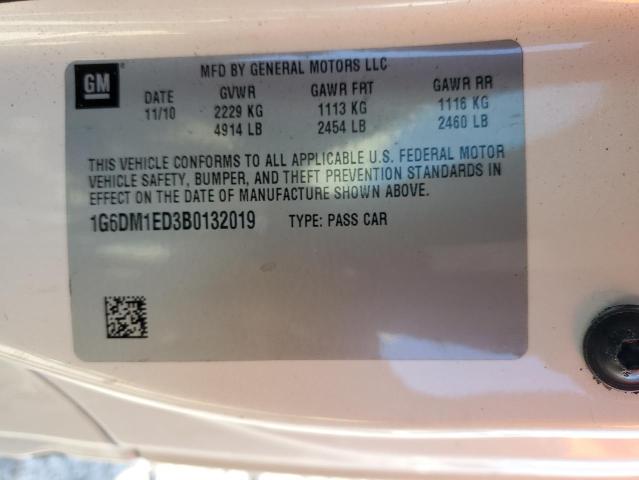 1G6DM1ED3B0132019 - 2011 CADILLAC CTS PERFORMANCE COLLECTION Beyaz fotoğraf 12