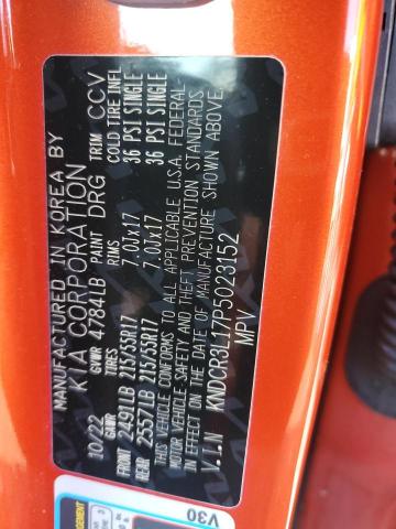 KNDCR3L17P5023152 - 2023 KIA NIRO WIND ORANGE photo 12