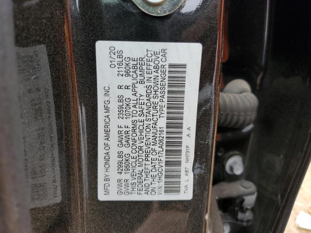 1HGCV1F17LA062161 - 2020 HONDA ACCORD LX BLACK photo 13