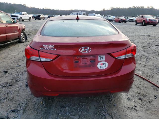 5NPDH4AE6DH438767 - 2013 HYUNDAI ELANTRA GLS RED photo 6