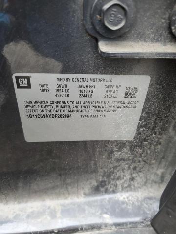 1G11C5SAXDF202094 - 2013 CHEVROLET MALIBU 1LT GRAY photo 12