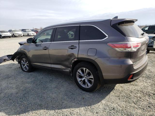 5TDJKRFH7ES054223 - 2014 TOYOTA HIGHLANDER XLE GRAY photo 2
