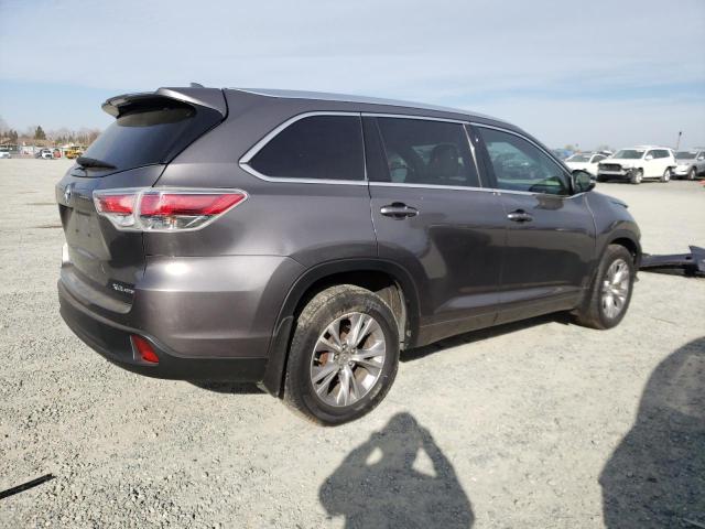 5TDJKRFH7ES054223 - 2014 TOYOTA HIGHLANDER XLE GRAY photo 3