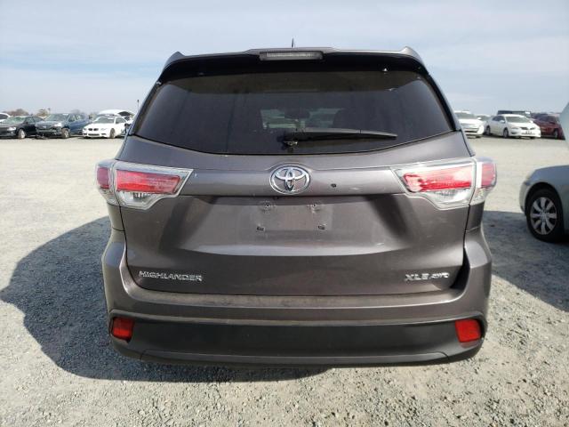 5TDJKRFH7ES054223 - 2014 TOYOTA HIGHLANDER XLE GRAY photo 6