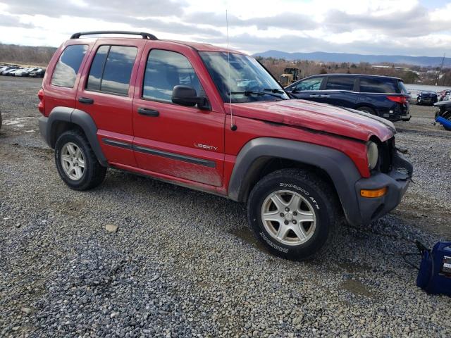 1J4GL48K54W250365 - 2004 JEEP LIBERTY SP RED photo 4