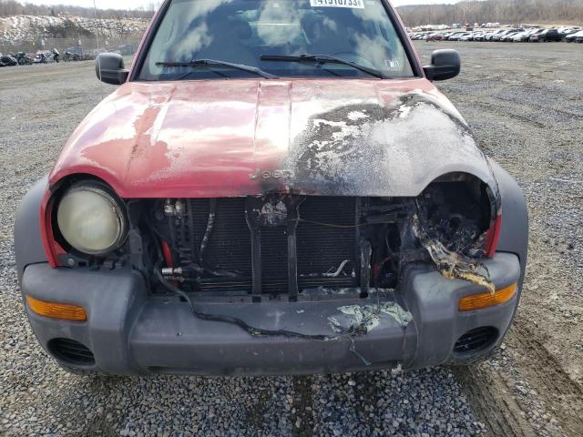 1J4GL48K54W250365 - 2004 JEEP LIBERTY SP RED photo 5