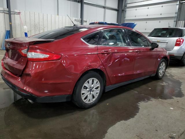 3FA6P0G72DR273266 - 2013 FORD FUSION S RED photo 3