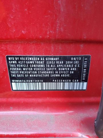WVWDB7AJ9DW134410 - 2013 VOLKSWAGEN GOLF Կարմիր լուսանկար 13