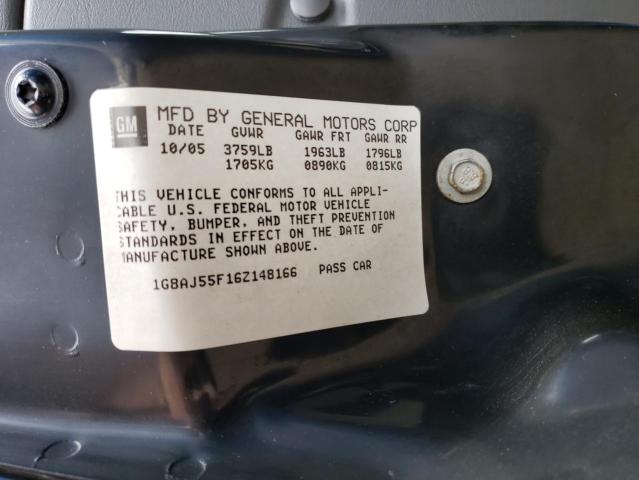 1G8AJ55F16Z148166 - 2006 SATURN ION LEVEL 2 BLUE photo 12