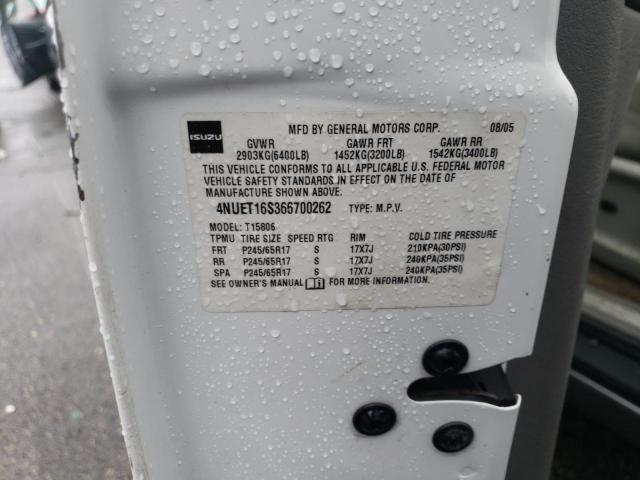 4NUET16S366700262 - 2006 ISUZU ASCENDER S 白色 照片 13