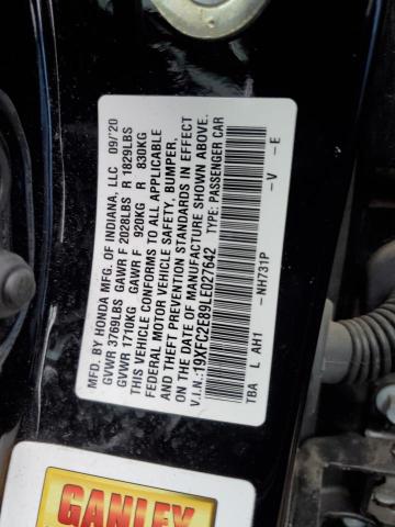 19XFC2E89LE027642 - 2020 HONDA CIVIC SPORT 黑色 照片 12