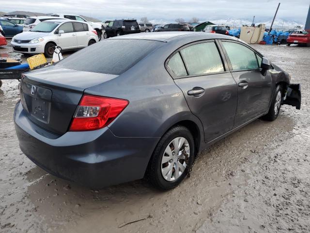 2HGFB2F57CH313728 - 2012 HONDA CIVIC LX GRAY photo 3