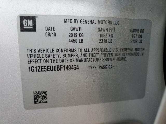 1G1ZE5EU0BF149454 - 2011 CHEVROLET MALIBU LTZ ვერცხლისფერი ფოტო 12