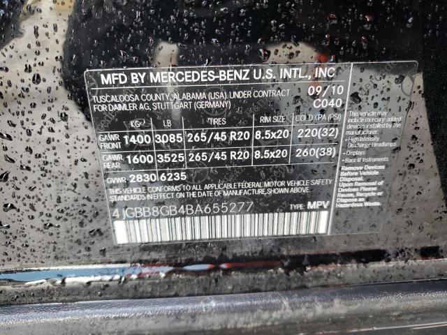4JGBB8GB4BA655277 - 2011 MERCEDES-BENZ ML 350 4MATIC BLACK photo 13