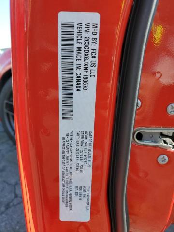 2C3CDXGJXNH180670 - 2022 DODGE CHARGER SCAT PACK RED photo 12