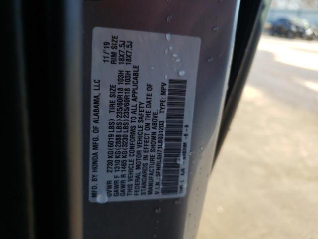 5FNRL6H71LB031203 - 2020 HONDA ODYSSEY EXL SILVER photo 13