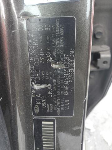 KNAFU4A21A5122597 - 2010 KIA FORTE EX GRAY photo 12