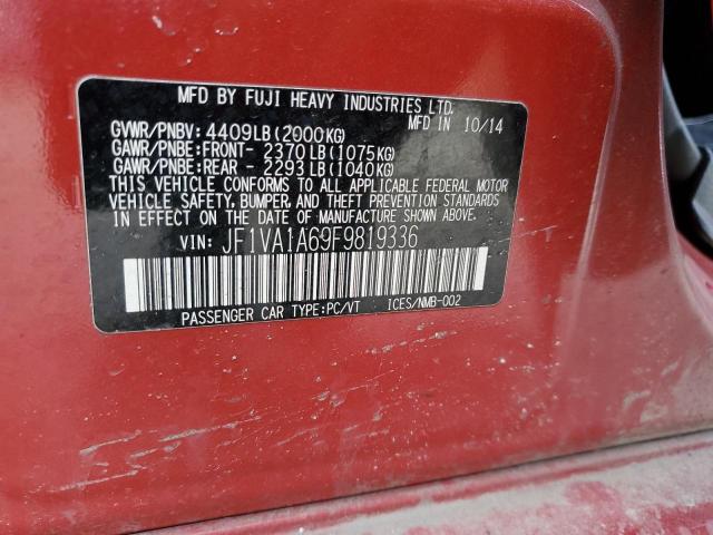 JF1VA1A69F9819336 - 2015 SUBARU WRX RED photo 12