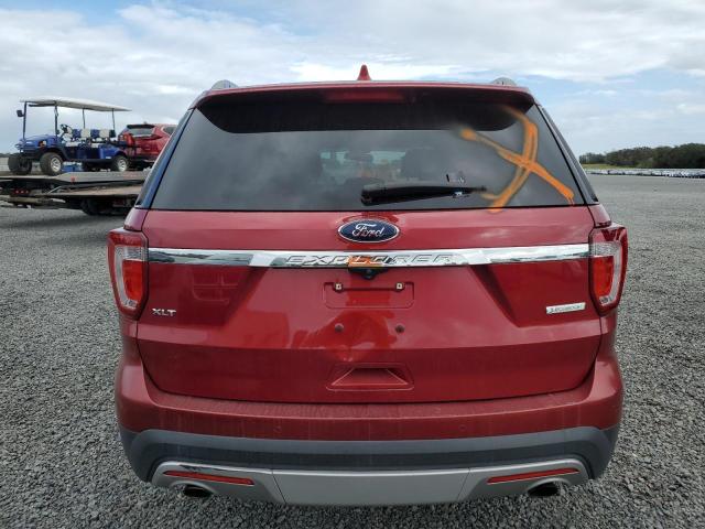 1FM5K7DH7HGD12484 - 2017 FORD EXPLORER XLT RED photo 6