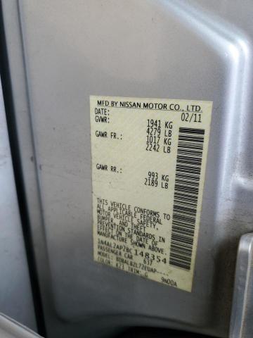 1N4AL2AP2BC148354 - 2011 NISSAN ALTIMA BAS SILVER photo 12