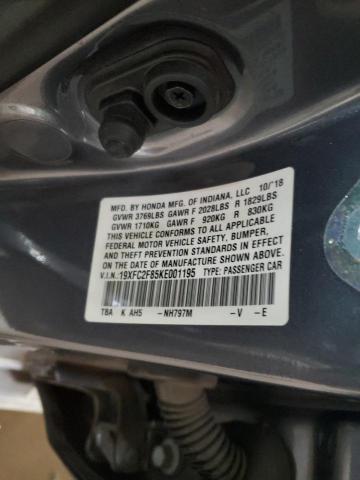 19XFC2F85KE001195 - 2019 HONDA CIVIC SPORT 灰色 照片 12