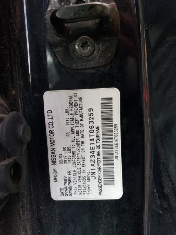 JN1AZ34E14T063259 - 2004 NISSAN 350Z COUPE BLACK photo 12