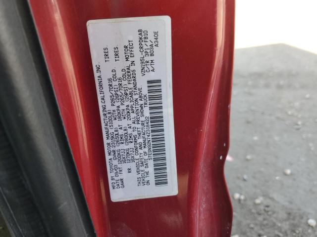 5TESN92N74Z318422 - 2004 TOYOTA TACOMA XTRACAB PRERUNNER წითელი ფოტო 12