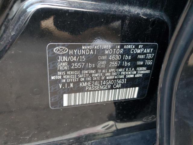 KMHE24L14GA015631 - 2016 HYUNDAI SONATA HYBRID BLACK photo 12