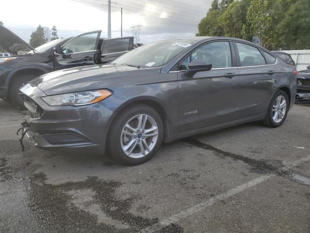 3FA6P0LU2JR253266 - 2018 FORD FUSION SE HYBRID GRAY photo 1