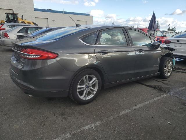 3FA6P0LU2JR253266 - 2018 FORD FUSION SE HYBRID GRAY photo 3