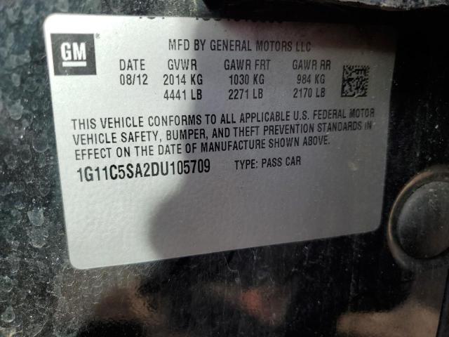 1G11C5SA2DU105709 - 2013 CHEVROLET MALIBU 1LT 黑色 照片 12