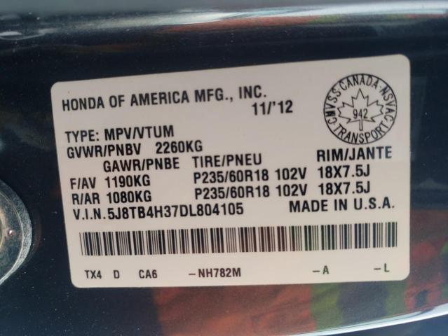 5J8TB4H37DL804105 - 2013 ACURA RDX BLACK photo 14