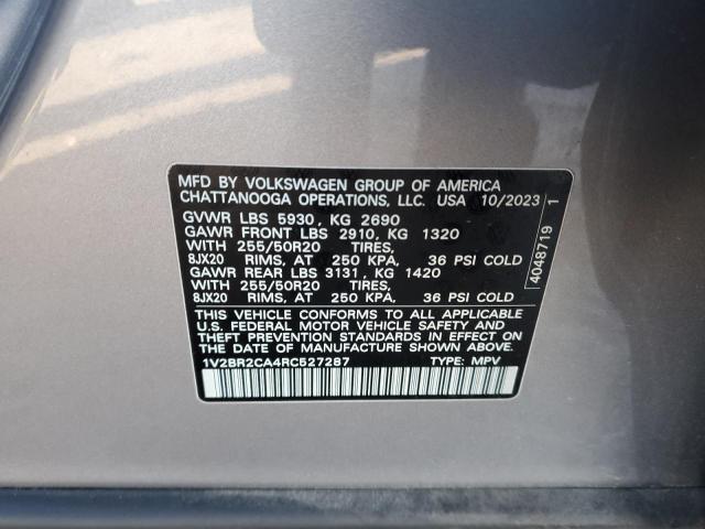 1V2BR2CA4RC527287 - 2024 VOLKSWAGEN ATLAS SEL Gümüş foto 13