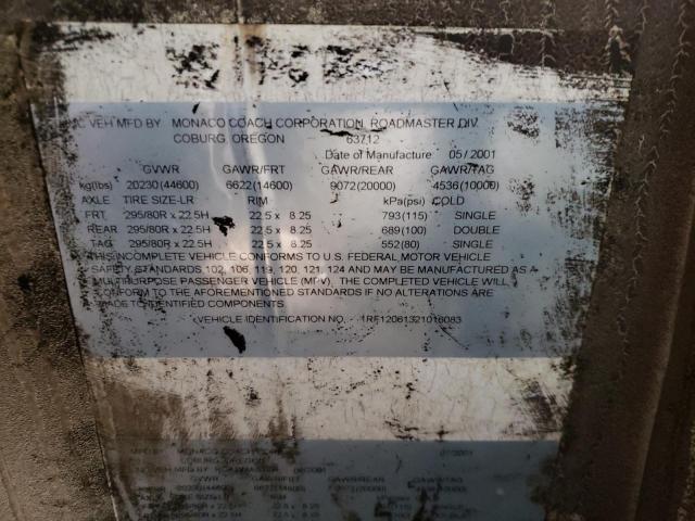 1RF12061321016083 - 2002 ROADMASTER RAIL MTRHM ყავისფერი ფოტო 10
