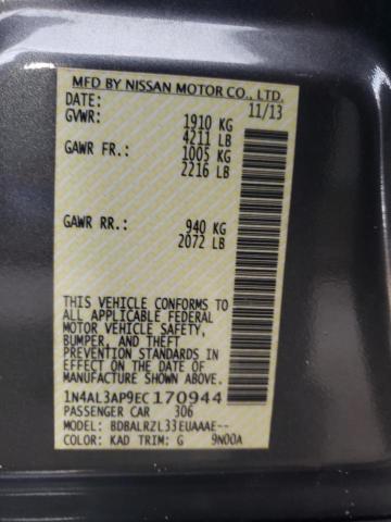 1N4AL3AP9EC170944 - 2014 NISSAN ALTIMA 2.5 GRAY photo 13