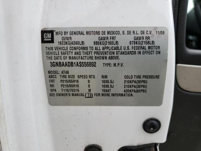 3GNBAADB1AS556892 - 2010 CHEVROLET HHR LS 白色 照片 13