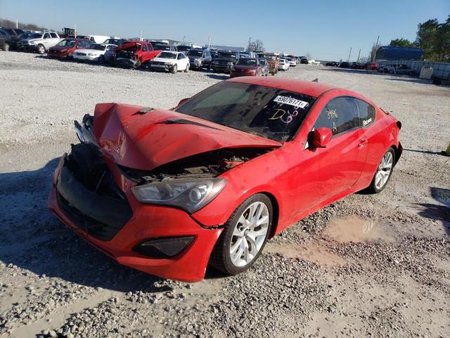 KMHHT6KJ9FU126695 - 2015 HYUNDAI GENESIS CO 3.8L RED photo 2