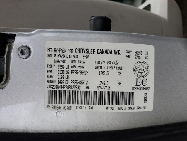 2D8HN44P78R122232 - 2008 DODGE GRAND CARA SXT SILVER photo 14