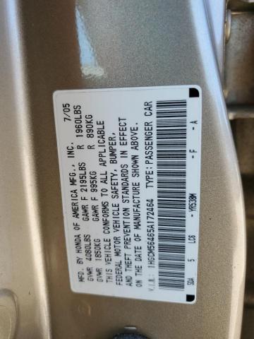 1HGCM56465A172464 - 2005 HONDA ACCORD LX GOLD photo 12