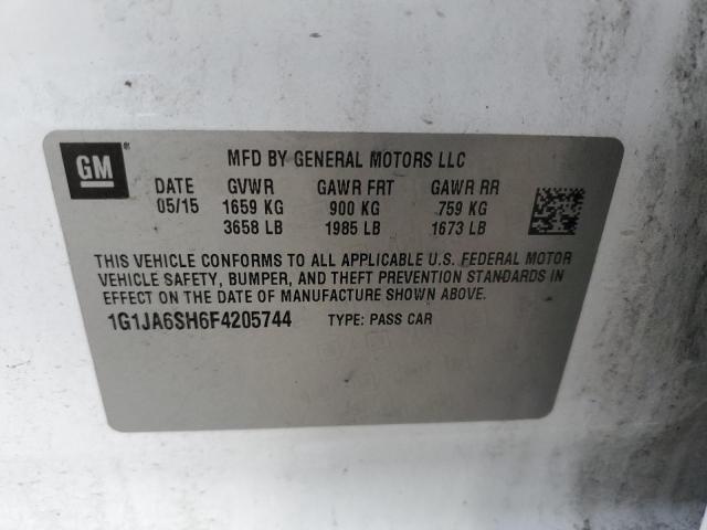 1G1JA6SH6F4205744 - 2015 CHEVROLET SONIC LS 白色 照片 12