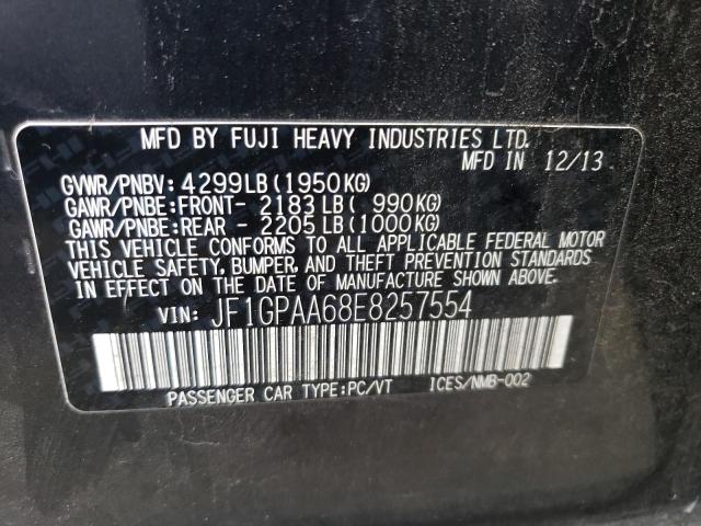 JF1GPAA68E8257554 - 2014 SUBARU IMPREZA GRAY photo 13