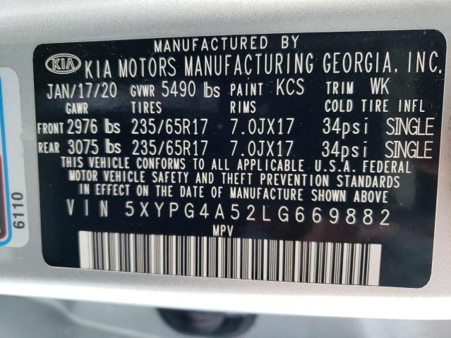 5XYPG4A52LG669882 - 2020 KIA SORENTO S SILVER photo 13