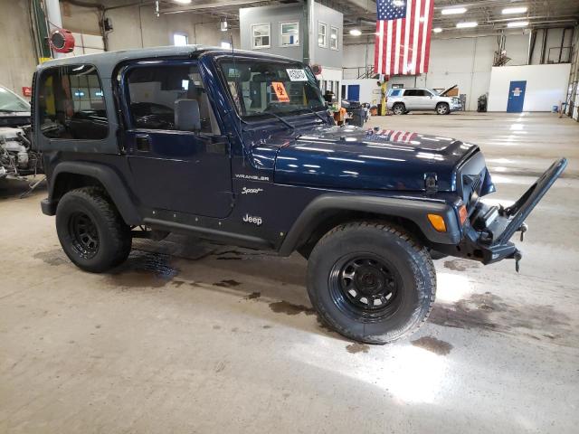 1J4FA49S22P725848 - 2002 JEEP WRANGLER / SPORT BLUE photo 4