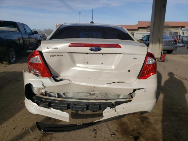 3FAHP0HA7CR209211 - 2012 FORD FUSION SE WHITE photo 6