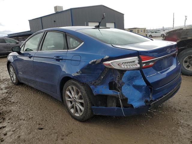 3FA6P0LU7HR317862 - 2017 FORD FUSION SE HYBRID BLUE photo 2