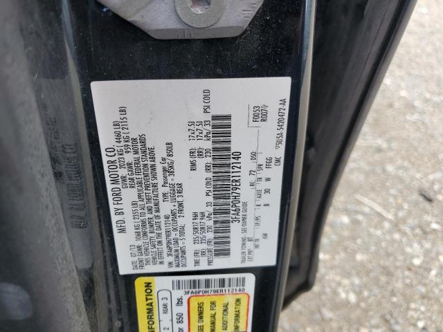 3FA6P0H79ER112140 - 2014 FORD FUSION SE BLACK photo 12