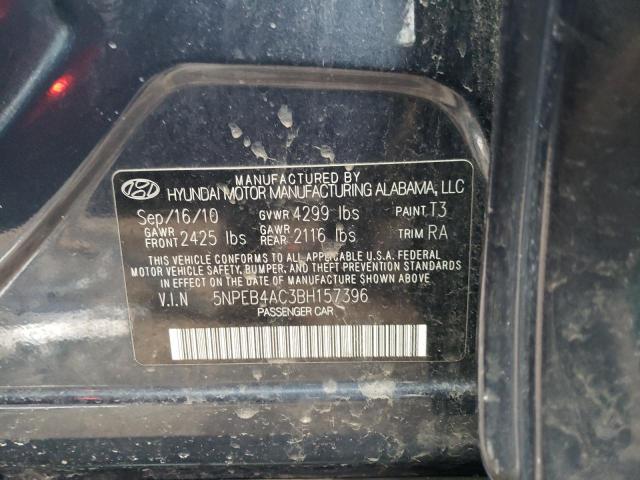 5NPEB4AC3BH157396 - 2011 HYUNDAI SONATA GLS BLACK photo 13