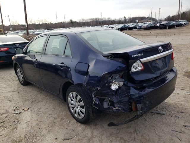 2T1BU4EE0CC915627 - 2012 TOYOTA COROLLA BASE BLUE photo 2