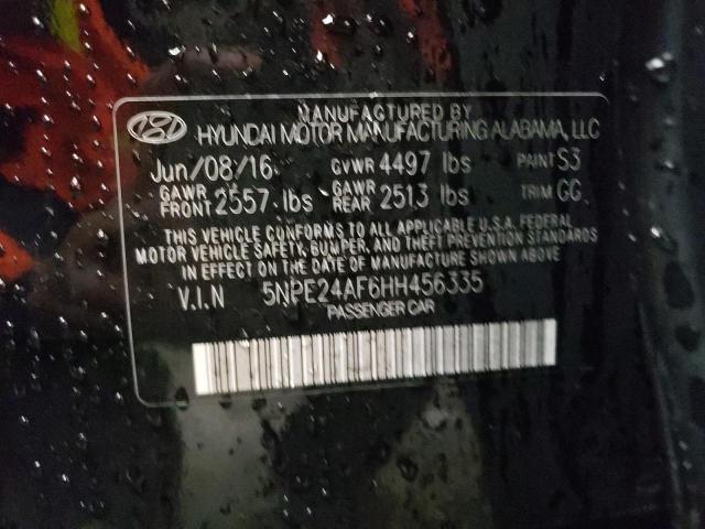 5NPE24AF6HH456335 - 2017 HYUNDAI SONATA SE BLACK photo 12