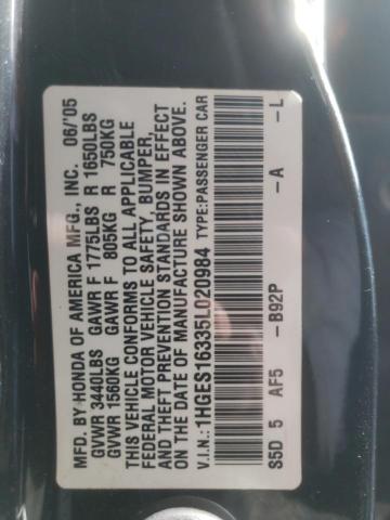 1HGES16335L020984 - 2005 HONDA CIVIC DX VP Qara foto 12